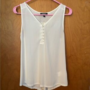 Express Ivory Button-Front Tank Top